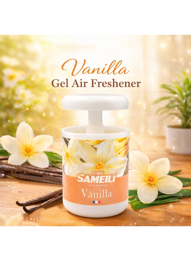 ساميلي معطر جو جل فانيليا من ساميلي Y-003 - معطر جل قابل للتعديل بنظام السحب، يوفر تحكمًا طويل الأمد في الروائح الكريهة، مناسب للاستخدام في لوحة قيادة السيارة، حامل الأكواب، المنزل، والمكتب. - Image 2